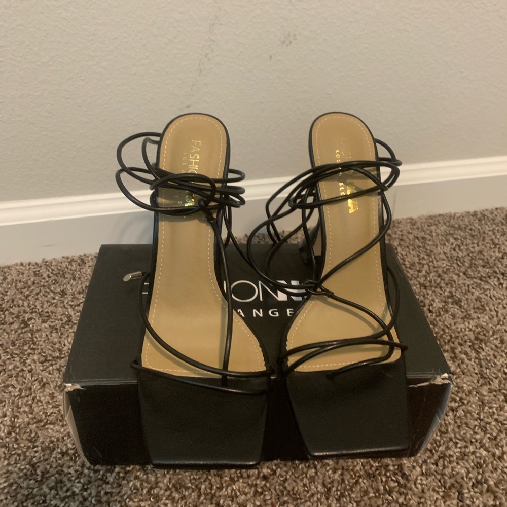 Fashion Nova strapped heels